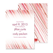 Watercolor Stripes Save the Date - Merlot