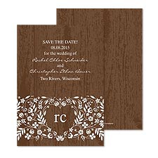 Woodland Flowers Save the Date - Espresso