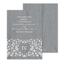 Woodland Flowers Save the Date - Pewter