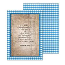 Love Gingham Save the Date - Blue