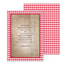 Love Gingham Save the Date - Cherry