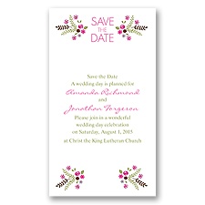 Floral Heart Save the Date - Fuchsia