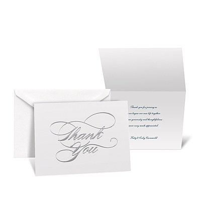 Silver Foil Thank You Card - Personalized