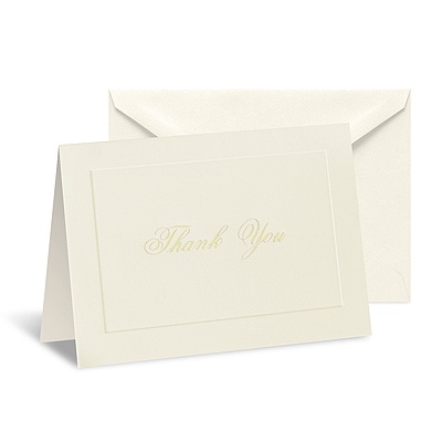 Gold Foil Thank You Card - Blank