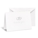 Silver Hearts Thank You Card - Blank