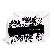 Bold Flourish Thank You Card - Blank