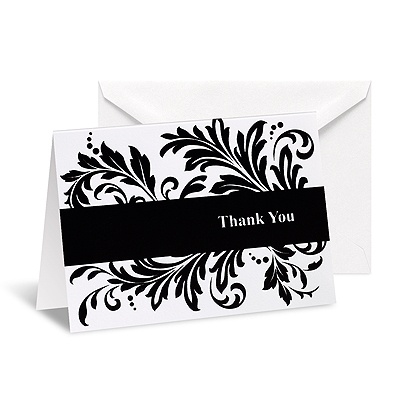 Bold Flourish Thank You Card - Blank