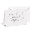 Silver Foil Thank You Card - Blank