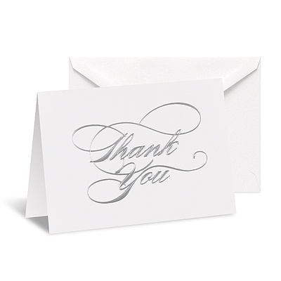 Silver Foil Thank You Card - Blank