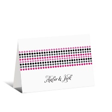 Dotted Stripes Note Card and Envelope - Bubble Gum