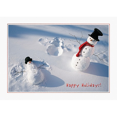 Snowman Angel Holiday Card