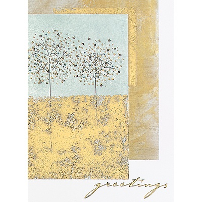 Trees of Gold Holiday Card