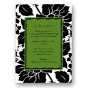 Black and White Blossoms Holiday Invitation