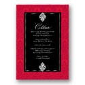 Red Damask Holiday Invitation