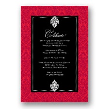 Red Damask Holiday Invitation