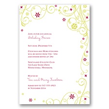 Swirling Snowflakes Holiday Invitation