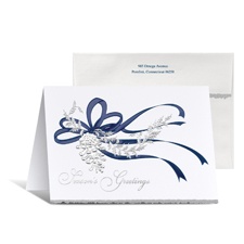 Pine Cone in Silver Holiday Card