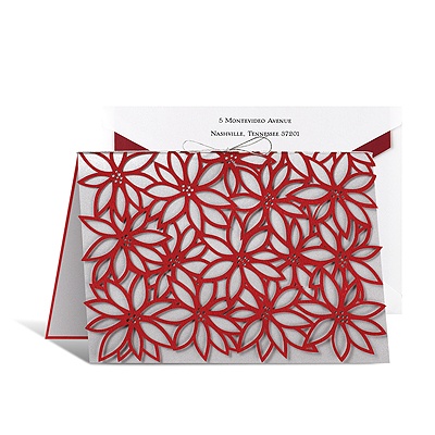 Poinsettia Silhouette Holiday Card