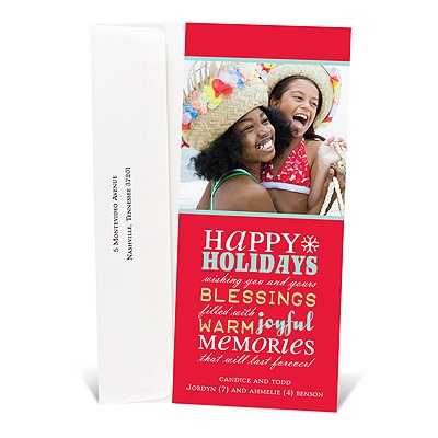Joyful Memories Tea Length Photo Holiday Card
