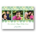 Geometric Snowflakes Photo Holiday Card