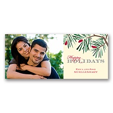 Festive Bough Tea Length Photo Holiday Card