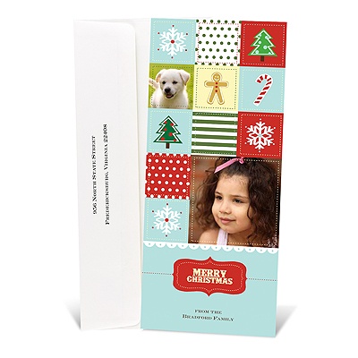 Patchwork Tea Length Photo Holiday Card