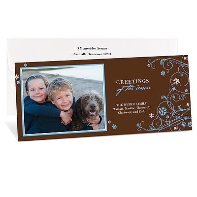 Flurries Tea Length Photo Holiday Card