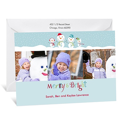 Merry Snowman Photo Holiday Card