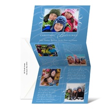 Blue Swirls Storyline Photo Holiday Card