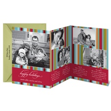 Bright Stripes Storyline Photo Holiday Card