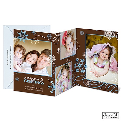 Fashionable Snowflakes Photo Holiday  Card