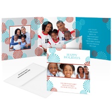 Blue Starburst Photo Holiday Card