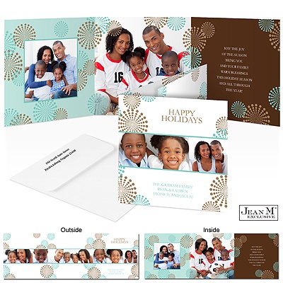 Latte Starburst Photo Holiday Card