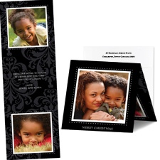 Black Flourish Photo Holiday Card