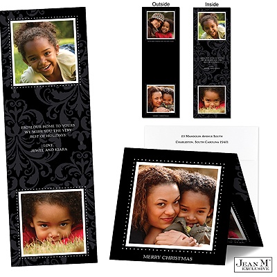 Black Flourish Photo Holiday Card