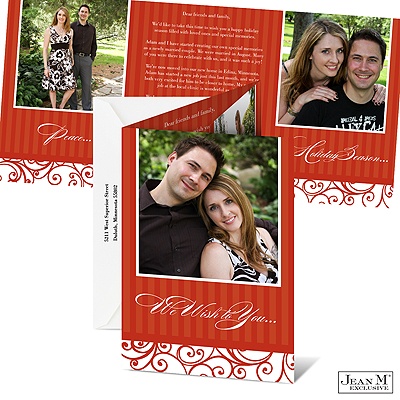 Filigree Stripe Photo Holiday Card