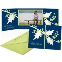 Blue Holly Photo Holiday Card