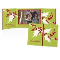 Green Holly Photo Holiday Card
