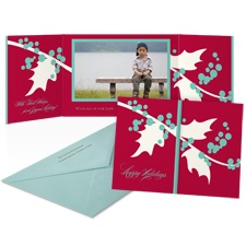 Red Holly Photo Holiday Card