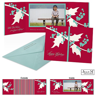 Red Holly Photo Holiday Card
