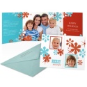 Scarlet Deco Snowflakes Photo Holiday Card