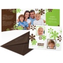 Green Deco Snowflakes Photo Holiday Card