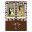 Chocolate Lace Photo Holiday Card