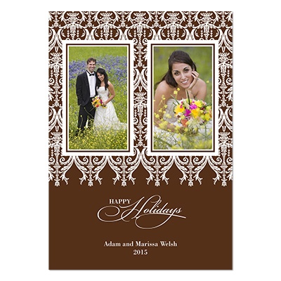Chocolate Lace Photo Holiday Card
