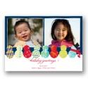 Patterned Snowman Photo Holiday Card