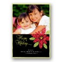 Mosaic Poinsettia Layered Photo Holiday Card