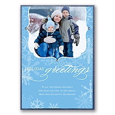 Snowflake Crest Layered Photo Holiday Card