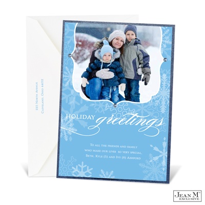 Snowflake Crest Layered Photo Holiday Card