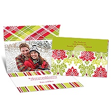 Christmas Damask Seal and Send Photo Holiday Card