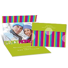 Striped Wishes Seal and Send Photo Holiday Card - Granny Apple